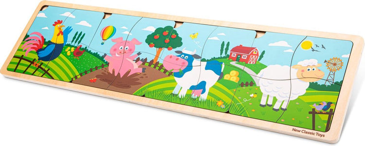 New Classic Toys ® Bauernhof-Puzzle aus Holz – 4-in-1-Puzzle – Bauernhoftiere – FSC