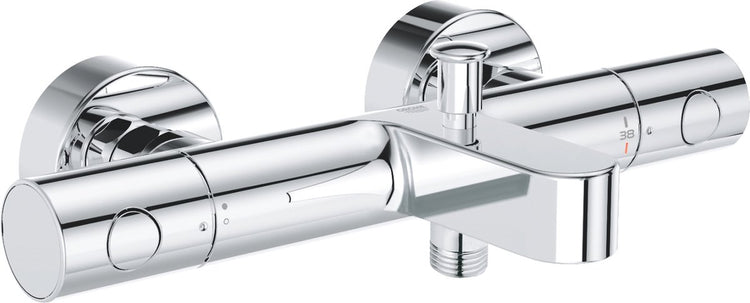 Grohe Precision Get Thermostat-Badewannenarmatur – 15 cm – wassersparend – inklusive Kupplungen – Chrom