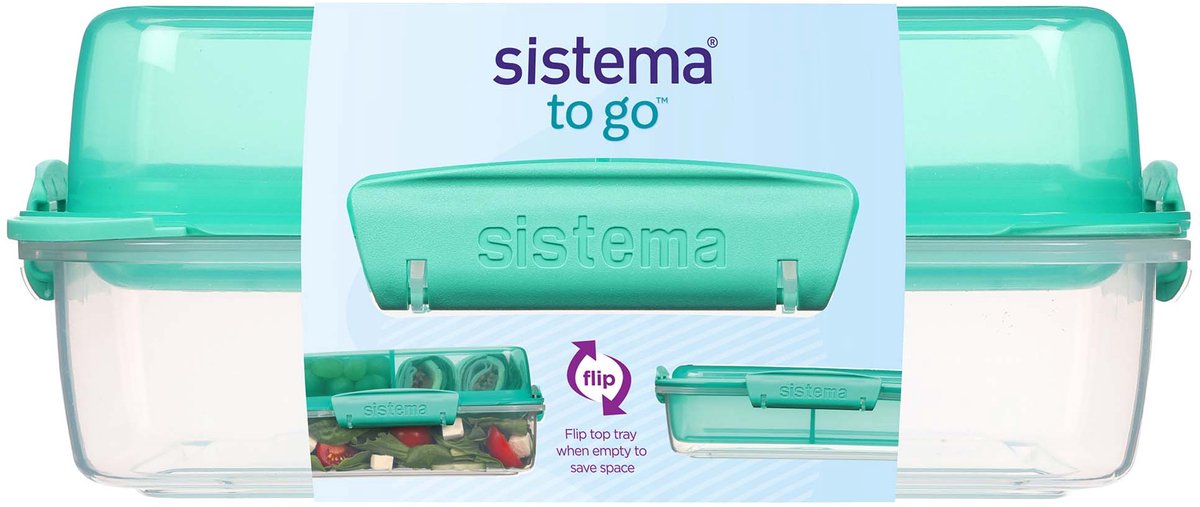 Sistema to go - Lunch Stack Lunchbox - Rechteck 1,8 Liter - Rosa