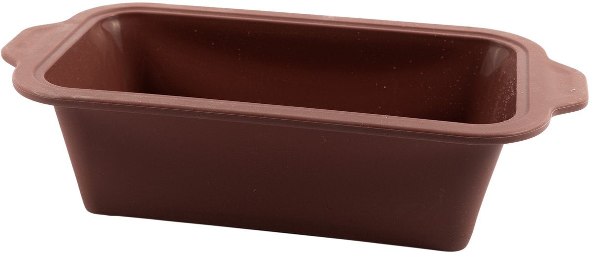 Point-Virgule rechteckige Kuchenform aus Platin-Silikon, Vintage-Kastanienbraun, 22 x 12 x 7 cm