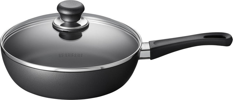 Scanpan Bratpfanne Schmorpfanne mit Deckel Classic Induktion ø 24cm 2 Liter - für alle Herdarten geeignet - Standard-Antihaftbeschichtung