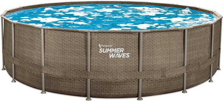 Sommerwellen Schwimmbad Elite Rahmen 549 x 132 cm dunkler dreifacher Korbweave + Filterpomp