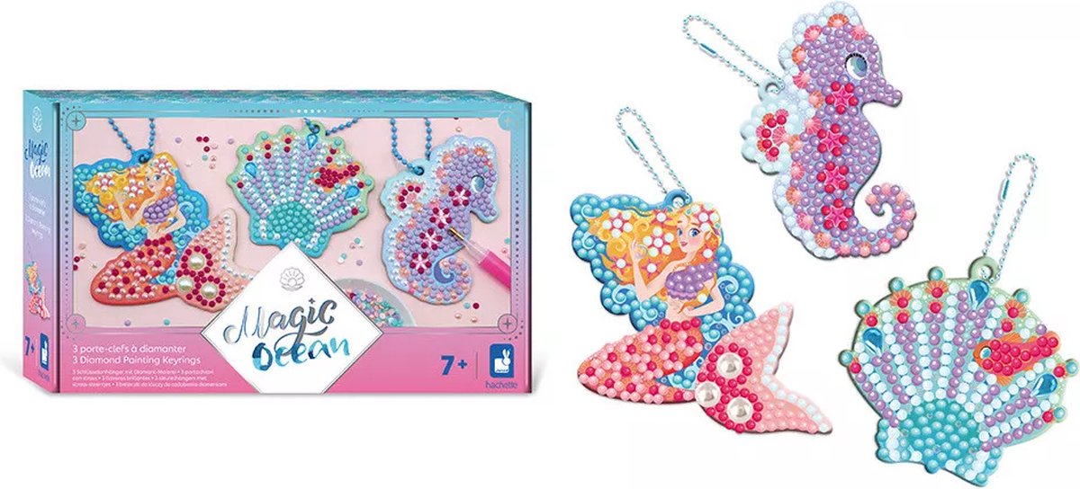 Janod – magischer Ozean – 3 Diamant-Schlüsselanhänger