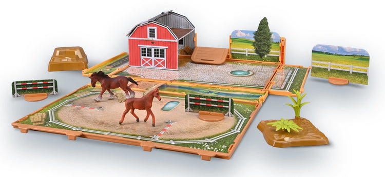 Collecta Tierbuch-Spielset – Pferde – Miniatur – inklusive 2 Minifiguren