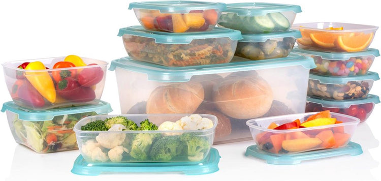 Alpina Frischhaltedosen-Set mit Deckel 13-teilig – Meal-Prep-Behälter – Gefrierbehälter – 8 x 500 ml, 2 x 1000 ml, 2 x 1150 ml, 1 x 6800 ml – mikrowellen-, gefrier- und spülmaschinenfest