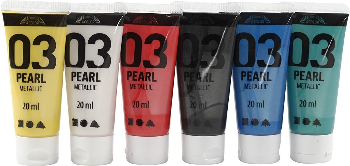 A-Color Acrylfarbe Metallic, Metallic, Standardfarben, 6x20 ml 1 Dose