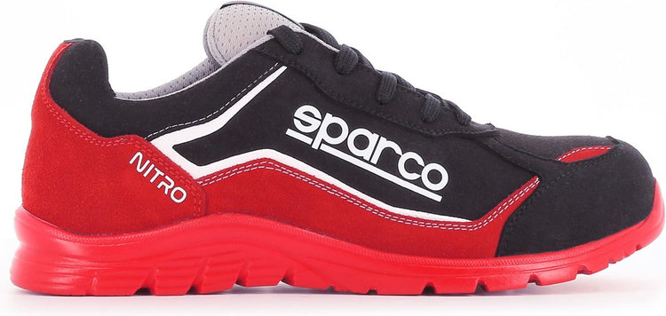 Sparco Nitro Marcus – Sicherheitsschuh S3L mit sportlicher Optik und wasserabweisender Mikrofaser – Rot 38