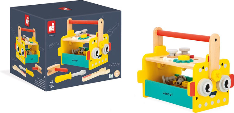 Janod – Brico'kids – 2-in-1-Roboter-Werkzeugkasten-Werkbank
