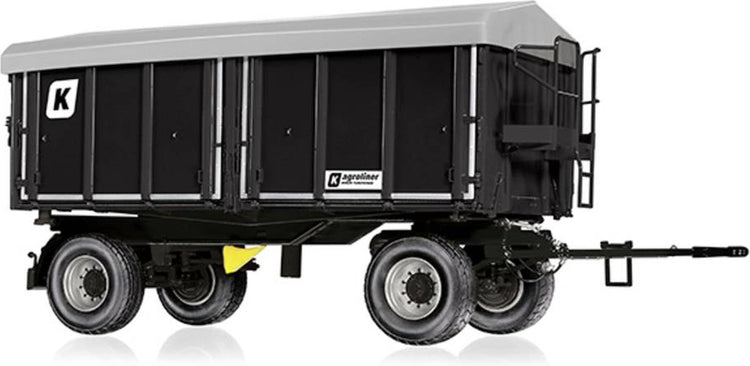 Wiking 077867 Kröger zweiachsiger Dreiseitenkipper HDK 302, Modell, 1:32, Metall Kunststoff, ab 14 Jahren, viele Funktionen, abnehmbares Dach, Seiten- und Heckkippfunktion, schwarz