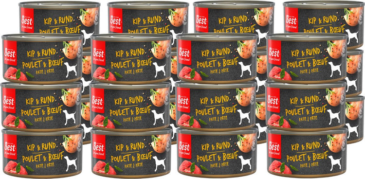 Rosewood Best for Your Friends – Nassfutter für Hunde – Hühnerfleisch – gedämpfte Mahlzeit – 24 Dosen x 95 g