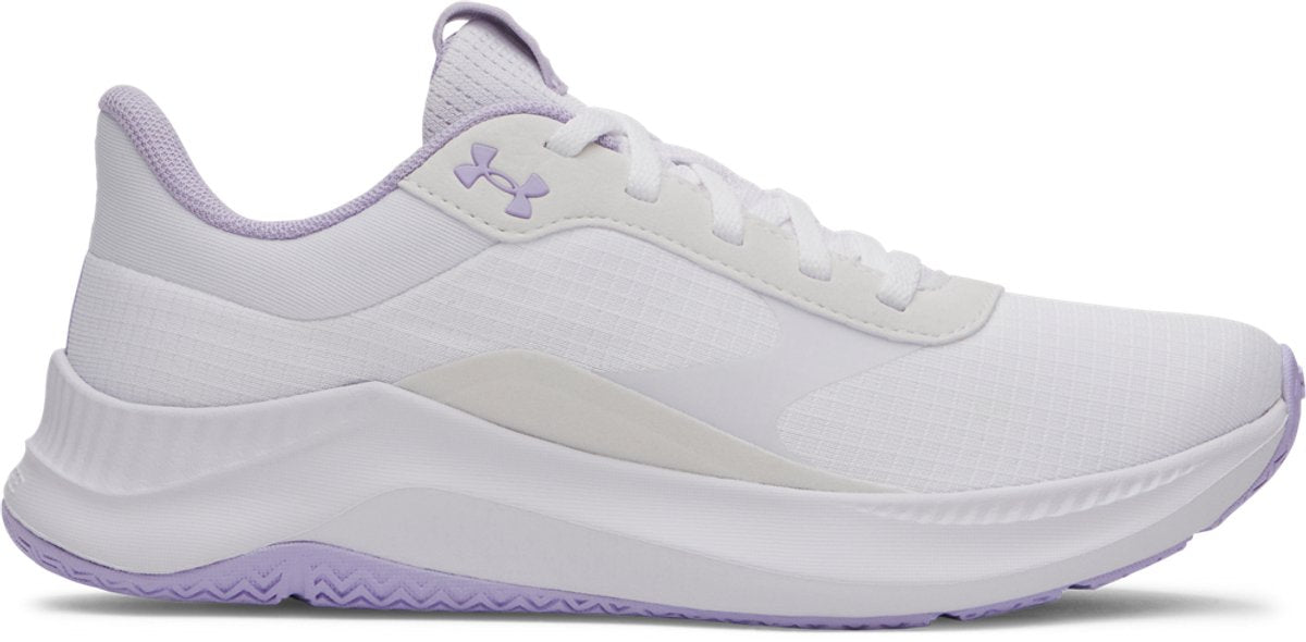 Under Armour UA W Aurora 3-Wht Damen-Sportschuhe – Weiß – Lila Wappen