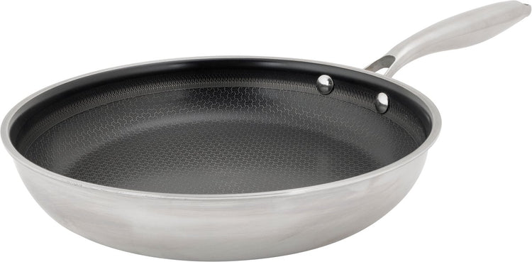 Gemütliche, trendige Hexapro-Bratpfanne – ø24x4,5 cm – PFA-frei – Induktionsbratpfanne – ofenfest bis 200 °C – schnelles Erhitzen – ohne Deckel – silbergrau