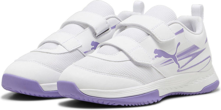 Puma Varion II V Jr Unisex-Sportschuhe – Weiß-Lavendel-Alarm