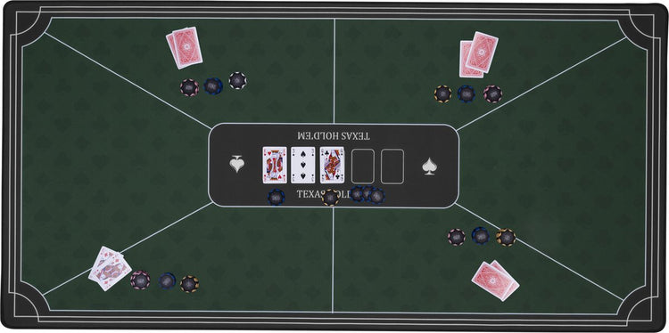 Engelhart Pokerteppich grün 120x60 cm - Polyestergummi - glatte Spielfläche - Pokerwürfel-Zubehör -
