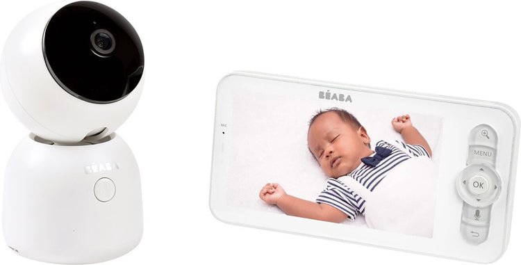 Béaba Zen Nachtlicht-Babyphone mit Kamera und App – Babyphone – Babykamera mit Nachtlicht – 360°-Kamera – Weiß