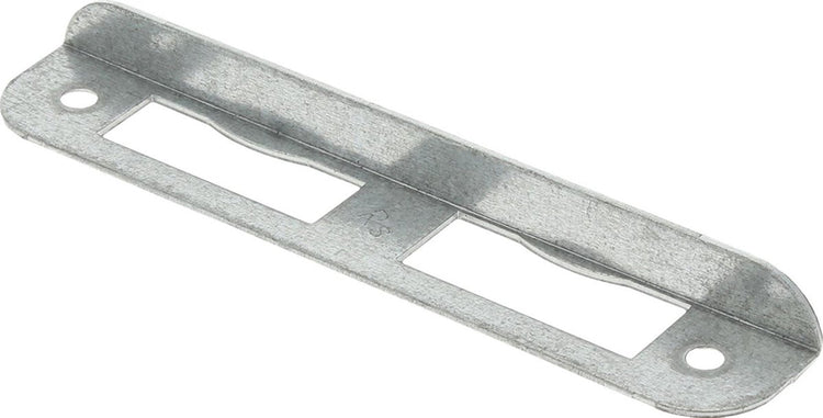 Nemef-Eckschließblech – abgerundet – 135 x 24 x 12 mm (L x B x H mit Lippe) – verzinkter Stahl – HP1266 – DIN links