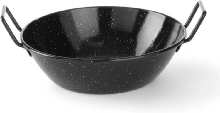 Hendi tiefe Paellaschalen – emailliertes Stahlblech – ⌀245x70 mm – spülmaschinenfest
