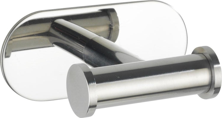 WENKO turbo-loc® Doppel-Handtuchhaken Orea Duo Edelstahl glänzend – Wandhaken – Handtuchhalter – Montage ohne Bohren – selbstklebend – 10 Jahre Garantie