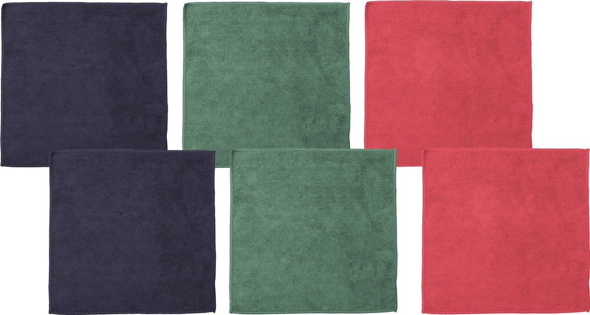 Ddddd Mikrofasertuch Billie 30x30 cm Kombination blau grün rot 6 Stück | 4 Stück
