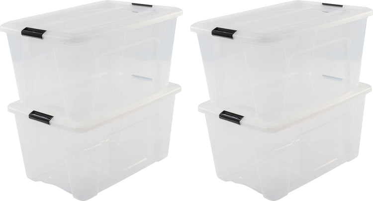 Iris Topcase Aufbewahrungsbox – 45l – Kunststoff – transparent schwarz – 4er-Set
