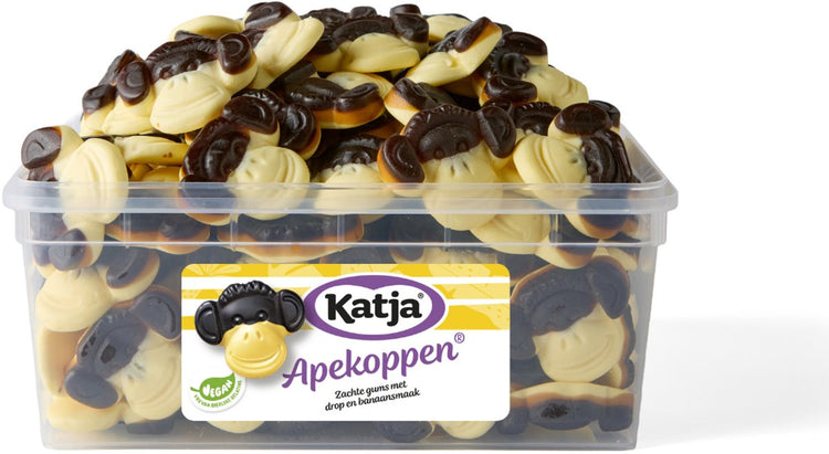 Katja Affenköpfe – Lakritze mit Bananengeschmack – Behälter 1.125 g