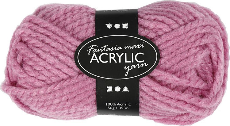 Creativ Company Fantasia Acrylgarn, L: 35 m, Maxi, Rosa, 50 g 1 Knäuel