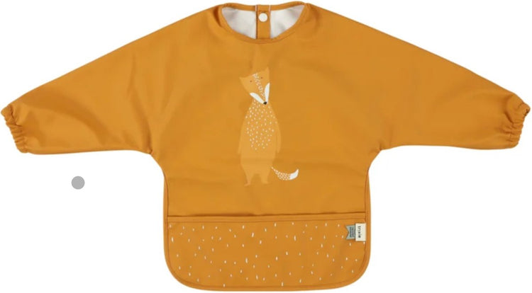 Trixie waschbares Lätzchen mit Ärmeln – mr. fox - Lätzchen für Kinder - 100 % recyceltes Polyester - leicht zu reinigen - Orange