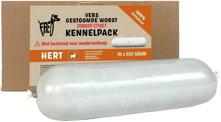 Freds gedämpfte frische Fleischwurst Kennelpack -Hirsche Getreide und glutenfrei