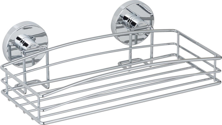 Wenko Vacuum-Loc Duschregal Chrom 26x15cm - Duschkorb - Montage ohne Bohren