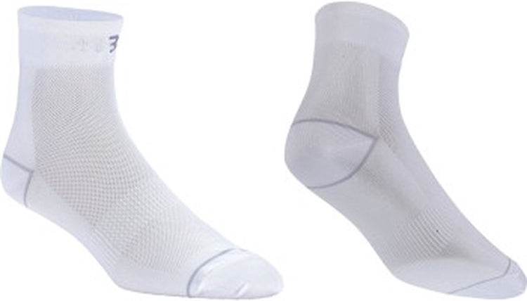 Bbb Cycling Radsocken Weiß – 2 Paar – Länge: 10 cm – Strapazierfähige Radsocken Sommer – Größe 35 38 – Radsocken Herren und Damen – combifeet bso-06