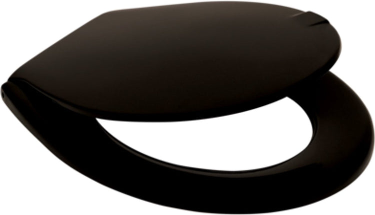 Plieger Kadett WC-Sitz – WC-Sitz in Universalform – Duroplast – Schwarz – mit Deckel – Kunststoffbefestigung