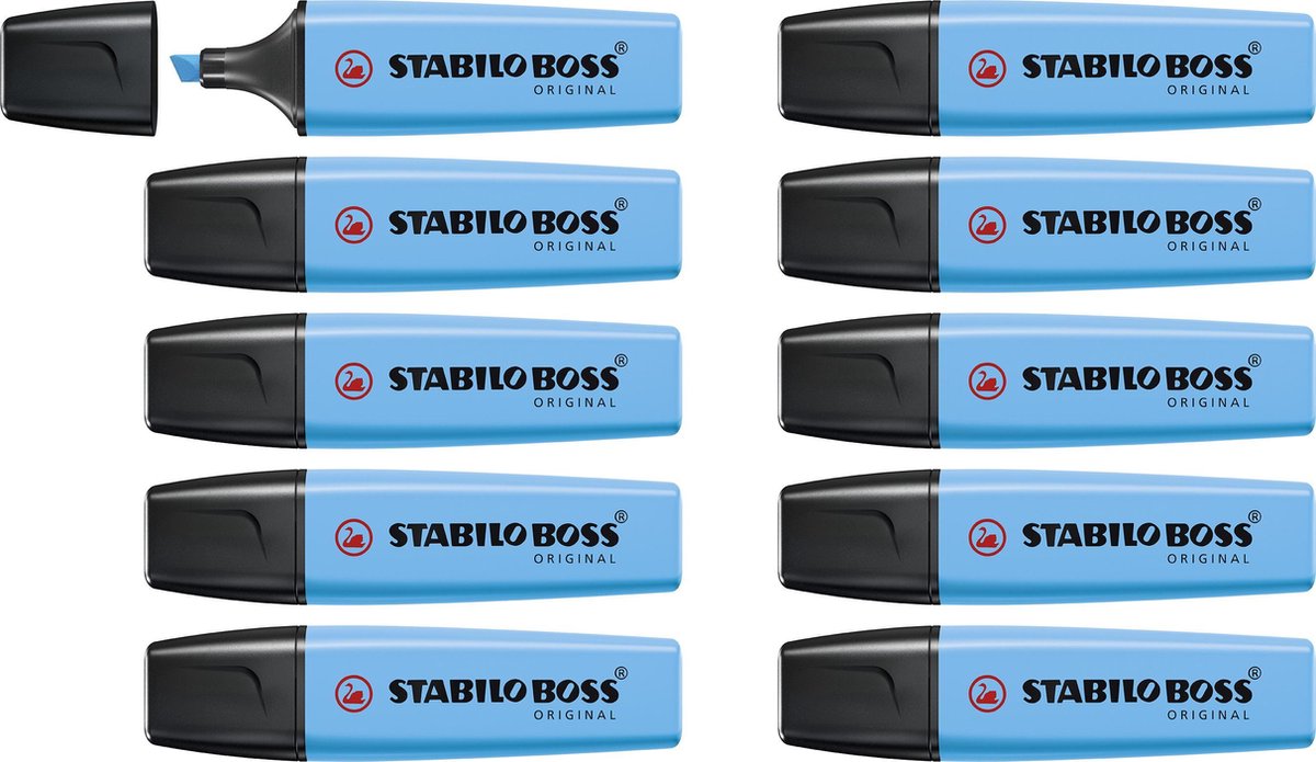 Stabilo Boss Original – Textmarker – höchste Qualität – Blau – Box mit 10 Stück