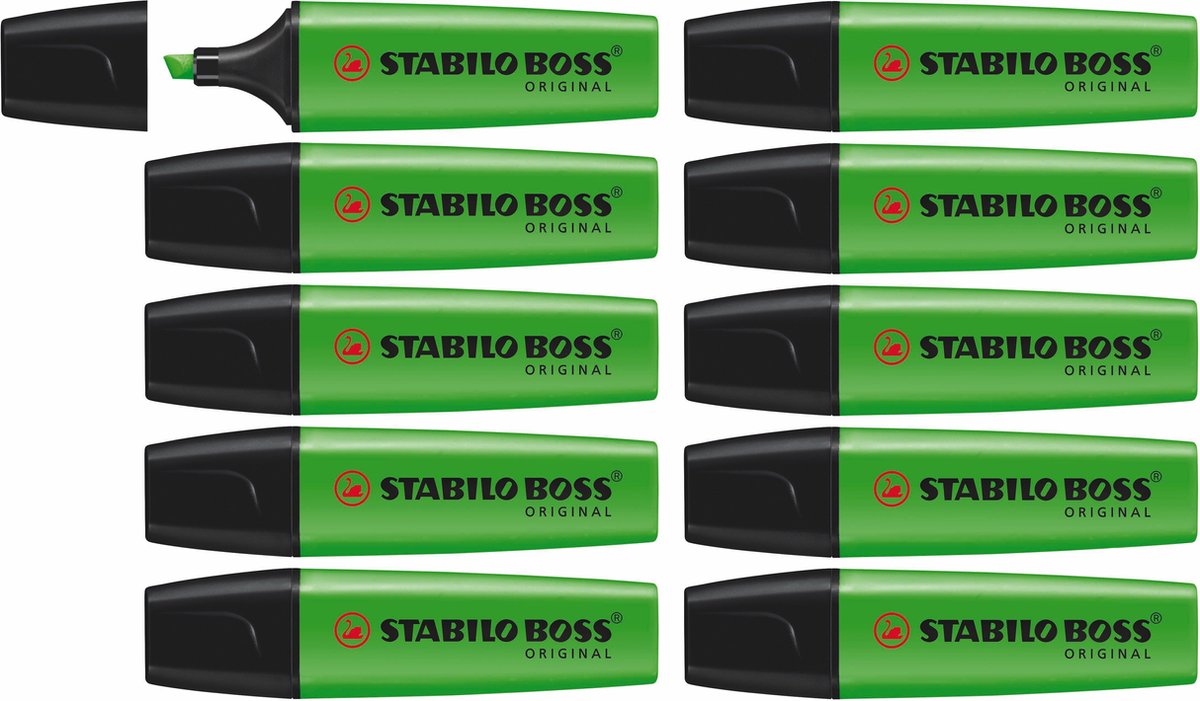 Stabilo Boss Original – Textmarker – höchste Qualität – grün – Box mit 10 Stück