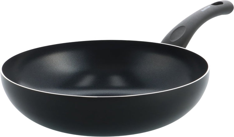Kochstar Essenz schwarze Keramik-Wok-Pfanne – 28 cm – 3,57 l – PFAS-frei – Induktions-Wok-Pfanne – Induktionspfanne – Keramik-Antihaftbeschichtung – Kühlgriff – ofenfest bis 130 °C – schwarz