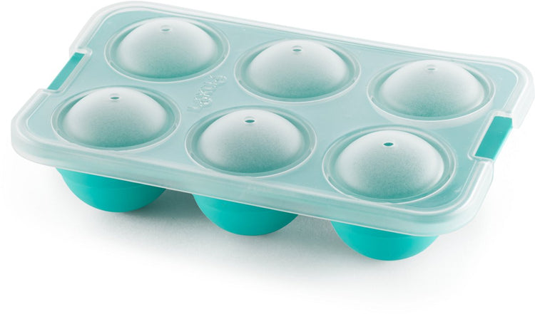 Lékué Eiswürfelform XL mit Deckel - rund - Türkis