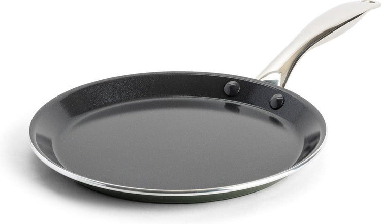 Tägliche Mahlzeit-Pfannkuchenpfanne 24 cm – PFA-freie Antihaftbeschichtung – Induktionsbratpfanne – Keramikbratpfanne – ofenfest bis 220 °C – Schwarz