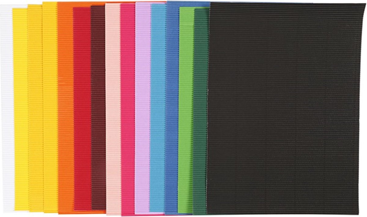 Rippen -Pappe Farbe 80gr, 10 Blätter