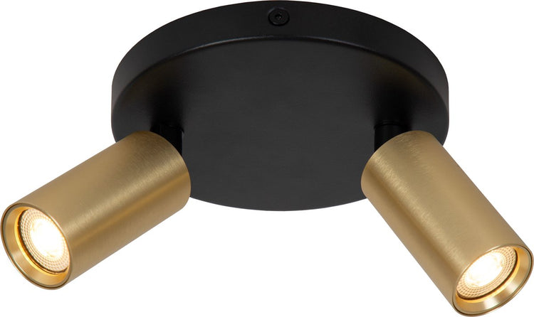 Lucide Ritmo - Deckenstrahler (Deckenleuchte) - ø 15 cm - 2xGU10 (MR11) - mattgoldenes Messing