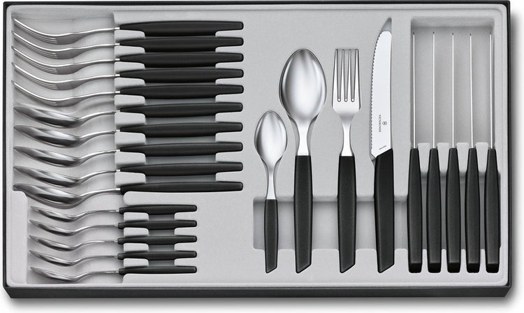 Victorinox Besteckset Swiss Modern - 24-teilig - Schwarz - Edelstahl PP - Box