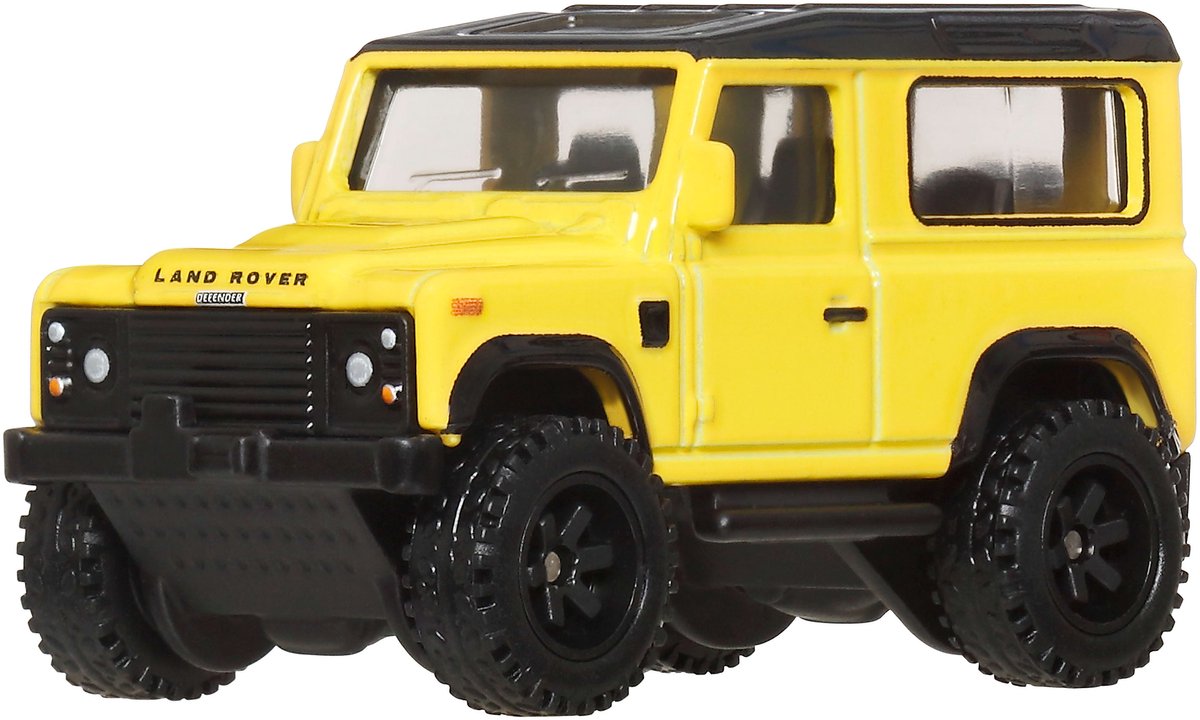 Hot Wheels Car Culture HW Offroad Land Rover Defender 90, Auto, 3 Jahre, Metall, Kunststoff, Schwarz, Gelb