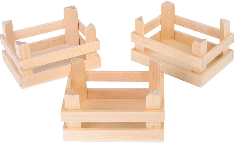 Kleine Fußholzkisten klein 10x8x5,5 cm, 3 -Set von 3