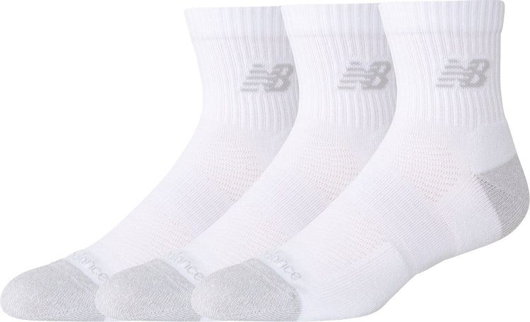New Balance Active QTR Socken 3er-Pack Unisex-Sportsocken – Weiß
