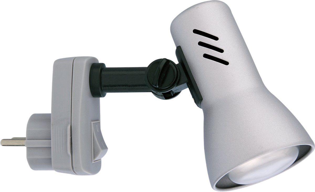 Briloner Pilo - Steckerlampe - Wandleuchte mit Schalter - Steckdosenlampen 1 Licht - Steckerstrahler - an aus - drehbar - E14-Fassung