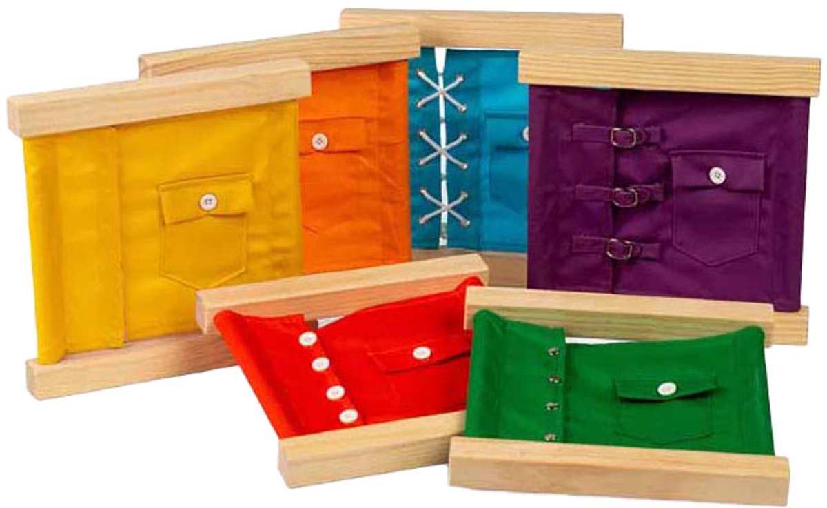 Bigjigs Holzschließung und Knöpfe Frames, 6dlg.