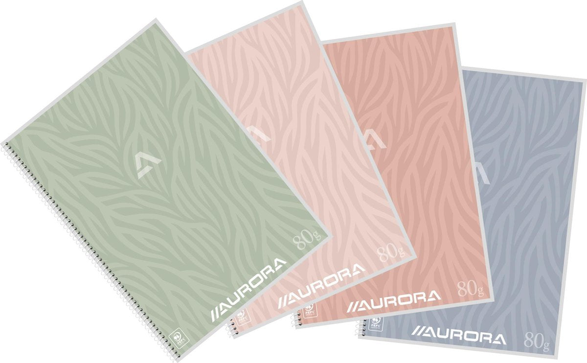 Aurora Notizbuch A4-Linie 120 Seiten 80gr sortiert | 10 Stück