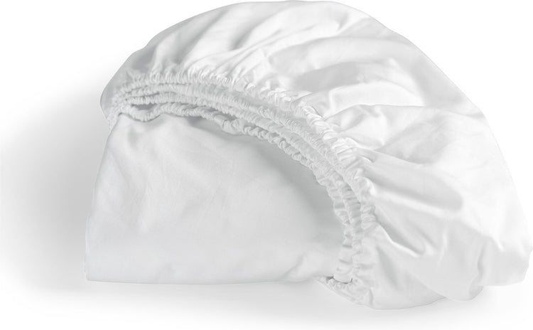 Cinderella – Sonntage – Spannbetttuch – 100 % Baumwollsatin – 80 x 210 cm – bis 25 cm – weiß