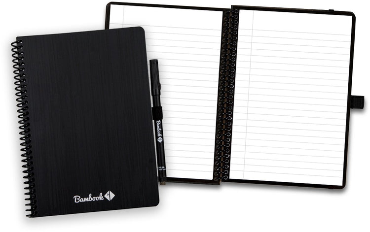Klassisches, löschbares Original-Notizbuch von Bambook – A5 – linierte Seiten – langlebiges, wiederverwendbares Whiteboard-Notizbuch – mit 1 kostenlosen Marker