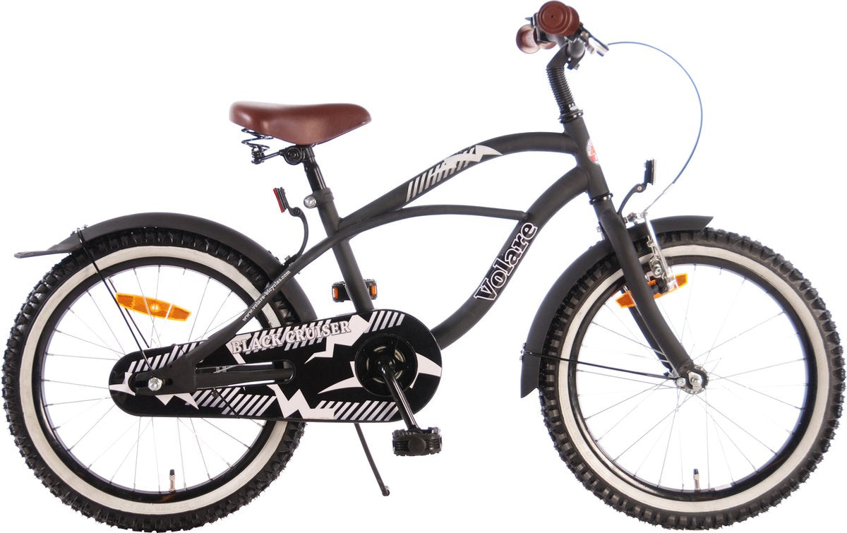 Volare Black Cruiser Kinderbike - Jungen - 18 Zoll - schwarz - 95% versammelte sich