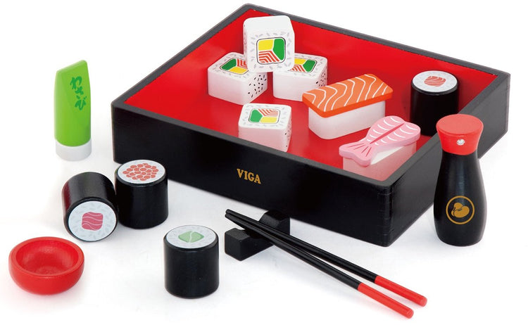Vigatoys Viga Toys Sushi-Spielzeugset aus Holz – Formen und Farben erkennen – ab 18 Monaten