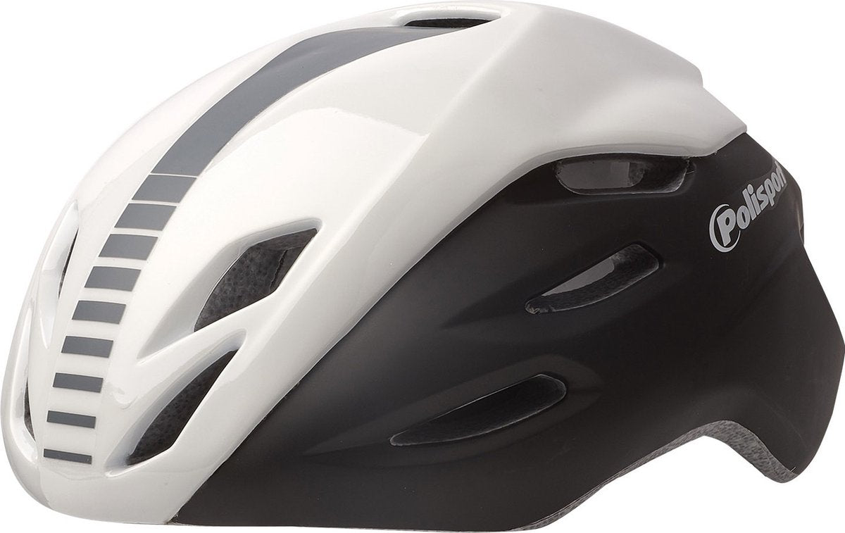 Polisport-Helm Aero Road Matt Weiß Glanz weiß grau l 58-61cm